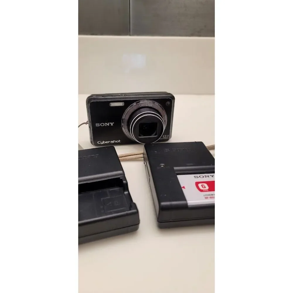 Sony Cyber-shot DSC-W290 Black 12.1MP CCD Digital Camera Battery Charger Y2K